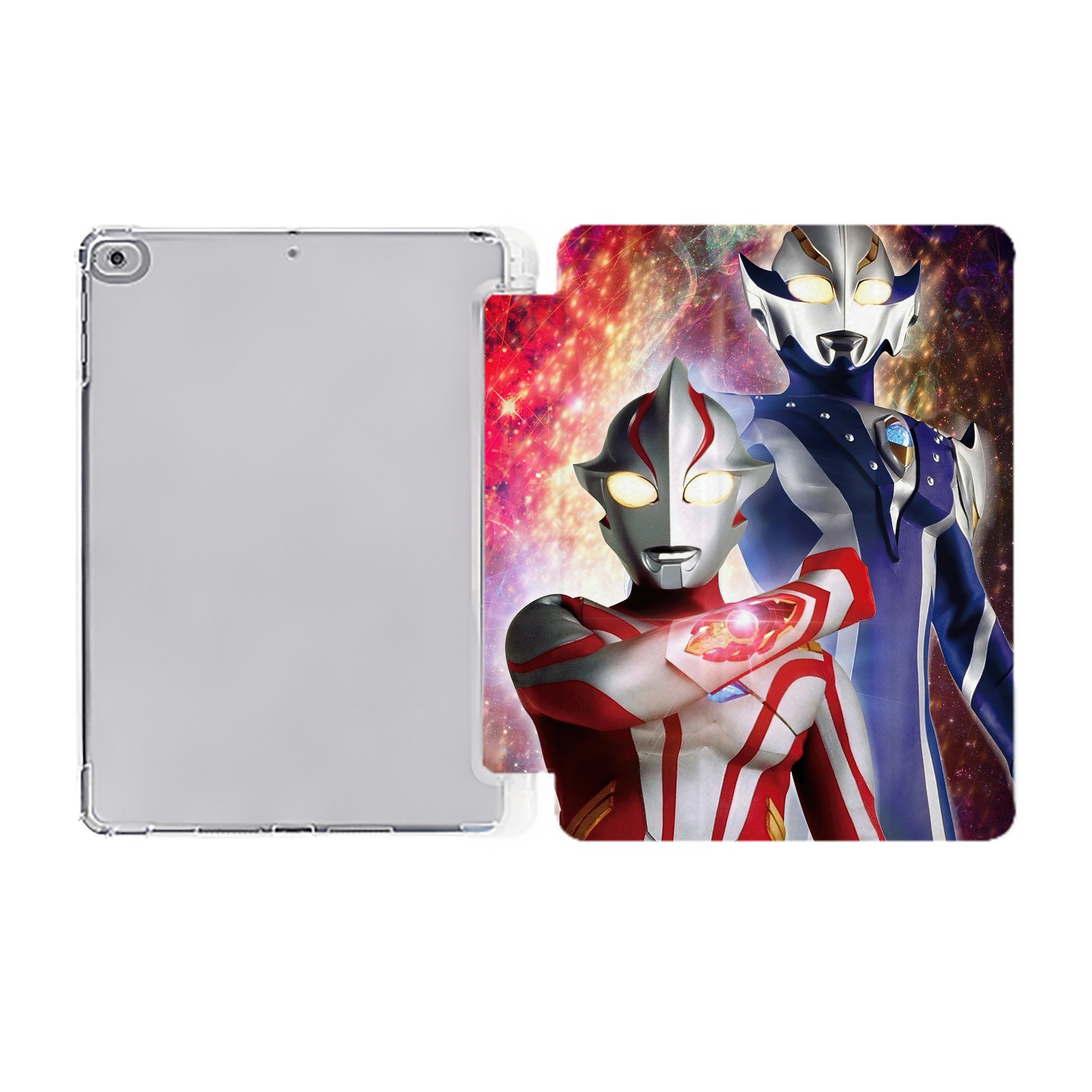 （画像用） ウルトラマン Ultraman IPad ケース ペン収納付き 三つ折りスタンド PUレザー×シリコン 対応機種9.5/10.5/10.9インチ